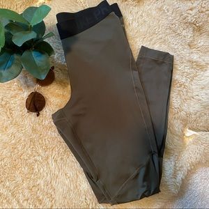 Nike Army Green Leggings with Black Accents